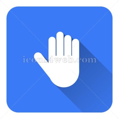 Stop hand flat icon with long shadow vector – web design icon - Icons for website