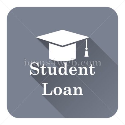 Student loan flat icon with long shadow vector – icon stock - Icons for website