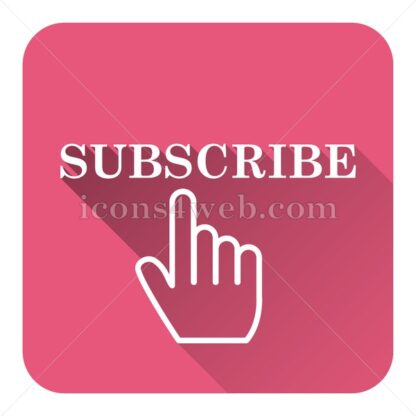 Subscribe flat icon with long shadow vector – web page icon - Icons for website