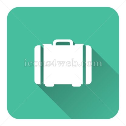 Suitcase flat icon with long shadow vector – webpage icon - Icons for website