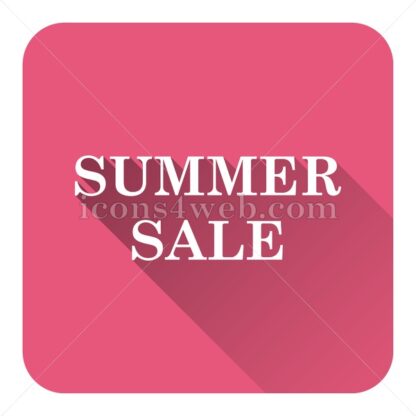 Summer sale flat icon with long shadow vector – web page icon - Icons for website