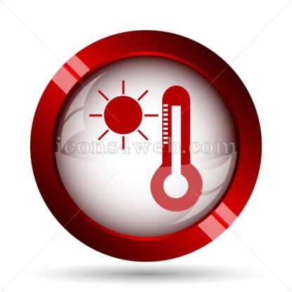 Sun and thermometer website icon. High quality web button. - Icons for website