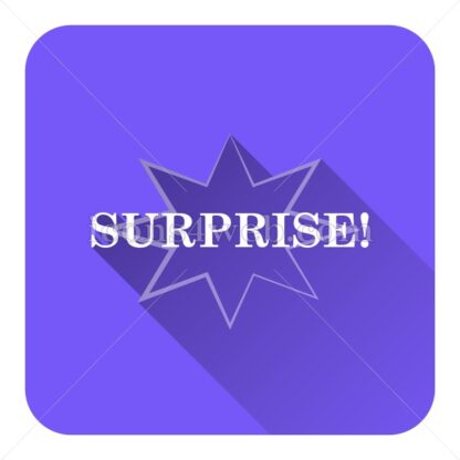Surprise flat icon with long shadow vector – button for website - Icons for website