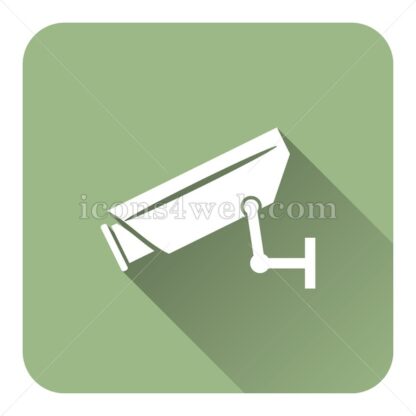 Surveillance camera flat icon with long shadow vector – web icon - Icons for website