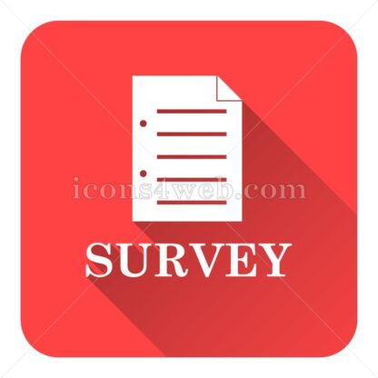 Survey flat icon with long shadow vector – web design icon - Icons for website