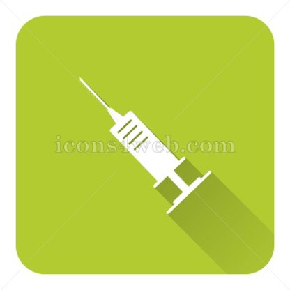 Syringe flat icon with long shadow vector – royalty free icon - Icons for website