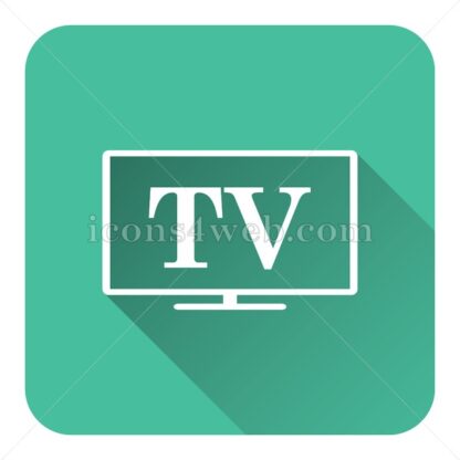 TV flat icon with long shadow vector – web page icon - Icons for website