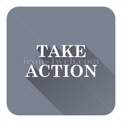 Take action flat icon with long shadow vector – flat button - Icons for website