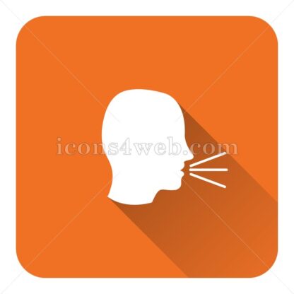 Talking flat icon with long shadow vector – vector button - Icons for website