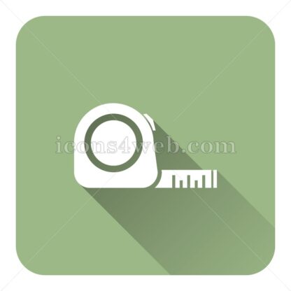Tape measure flat icon with long shadow vector – graphic design icon - Icons for website