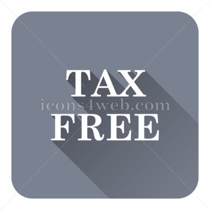 Tax free flat icon with long shadow vector – graphic design icon - Icons for website
