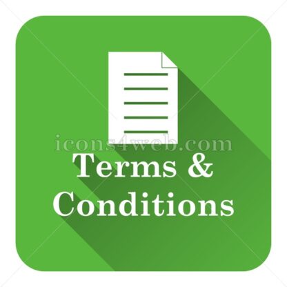 Terms and conditions flat icon with long shadow vector – webpage icon - Icons for website