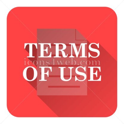 Terms of use flat icon with long shadow vector – internet icon - Icons for website