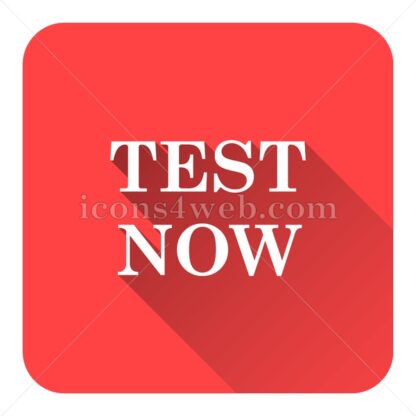 Test now flat icon with long shadow vector – icon website - Icons for website