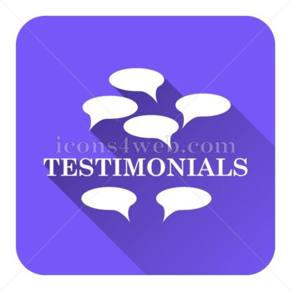 Testimonials flat icon with long shadow vector – web button - Icons for website