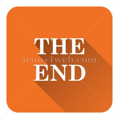 The End flat icon with long shadow vector – icon website - Icons for website