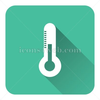 Thermometer flat icon with long shadow vector – web button - Icons for website
