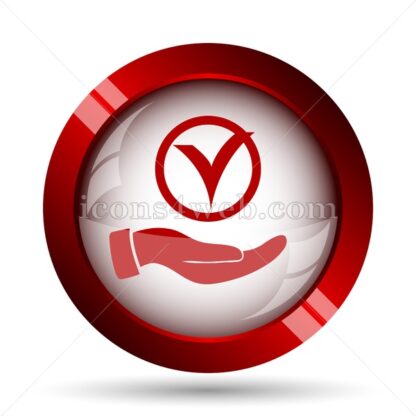 Tick with hand website icon. High quality web button. - Icons for website