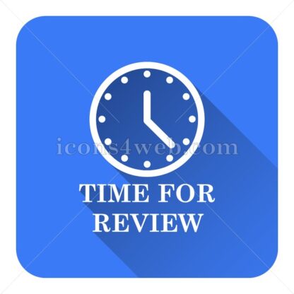 Time for review flat icon with long shadow vector – icon website - Icons for website