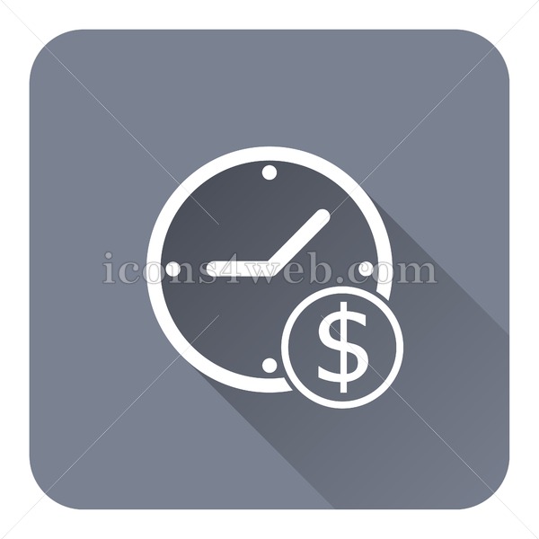 Time Is Money Flat Icon With Long Shadow Vector Icon Website - 