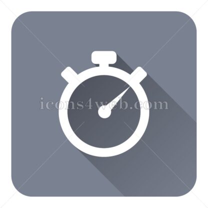 Timer flat icon with long shadow vector – graphic design icon - Icons for website