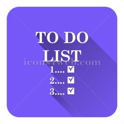 To do list flat icon with long shadow vector – flat button - Icons for website
