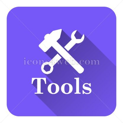 Tools flat icon with long shadow vector – web button - Icons for website