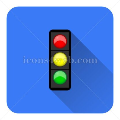 Traffic light flat icon with long shadow vector – button icon - Icons for website