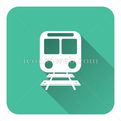 Train flat icon with long shadow vector – graphic design icon - Icons for website