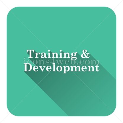 Training and development flat icon with long shadow vector – icon website - Icons for website