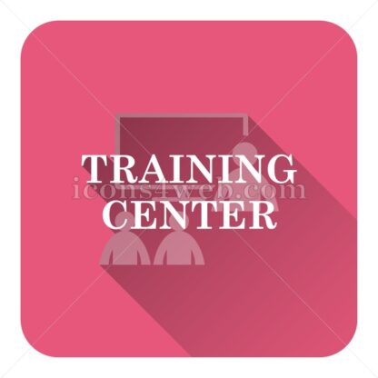 Training center flat icon with long shadow vector – flat button - Icons for website