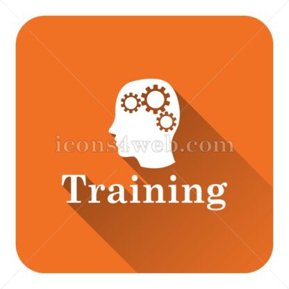 Training flat icon with long shadow vector – icon stock - Icons for website