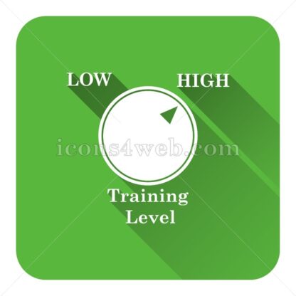 Training level flat icon with long shadow vector – icon website - Icons for website