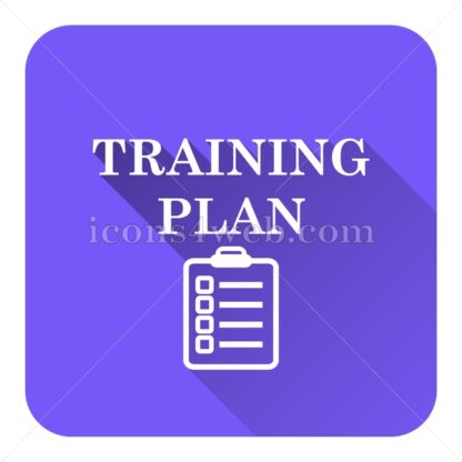 Training plan flat icon with long shadow vector – vector button - Icons for website