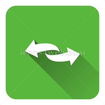 Transfer arrow flat icon with long shadow vector – flat button - Icons for website