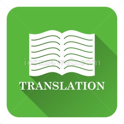 Translation book flat icon with long shadow vector – stock icon - Icons for website