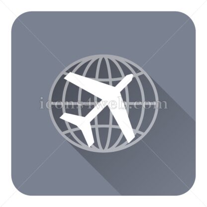 Travel flat icon with long shadow vector – graphic design icon - Icons for website