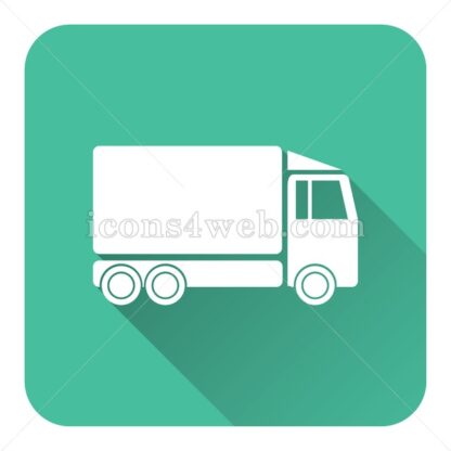 Truck flat icon with long shadow vector – icons for website - Icons for website