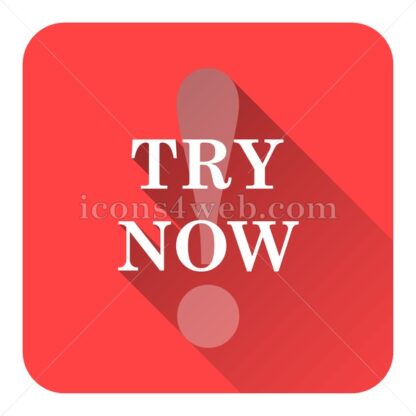 Try now flat icon with long shadow vector – website button - Icons for website