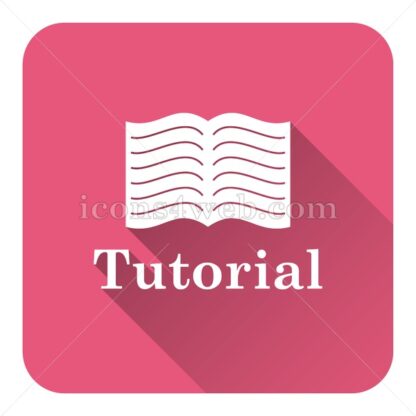 Tutorial flat icon with long shadow vector – button icon - Icons for website