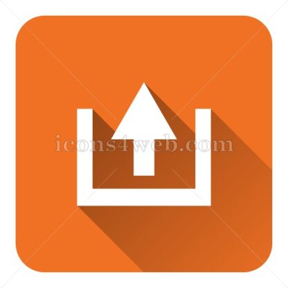 Upload sign flat icon with long shadow vector – website icon - Icons for website