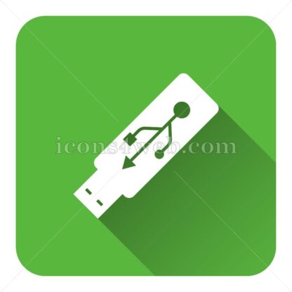 Usb flash drive flat icon with long shadow vector – web button - Icons for website