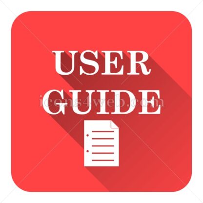 User guide flat icon with long shadow vector – icons for website - Icons for website