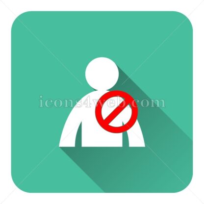 User offline flat icon with long shadow vector – vector button - Icons for website