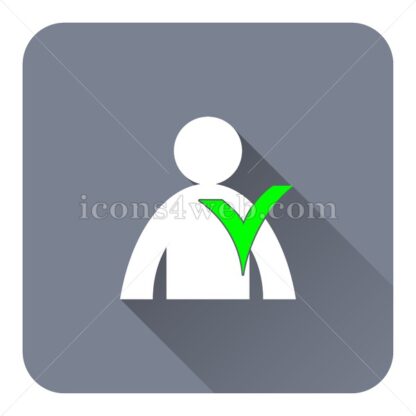 User online flat icon with long shadow vector – vector button - Icons for website