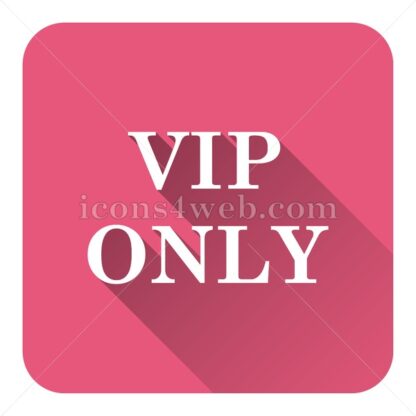 VIP only flat icon with long shadow vector – web design icon - Icons for website