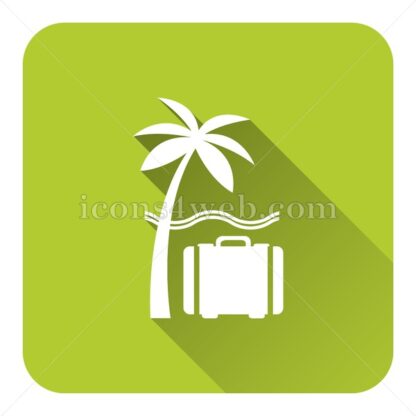 Vacation flat icon with long shadow vector – graphic design icon - Icons for website