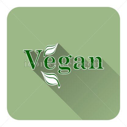 Vegan flat icon with long shadow vector – icon stock - Icons for website