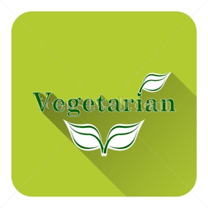 Vegetarian flat icon with long shadow vector – icon stock - Icons for website