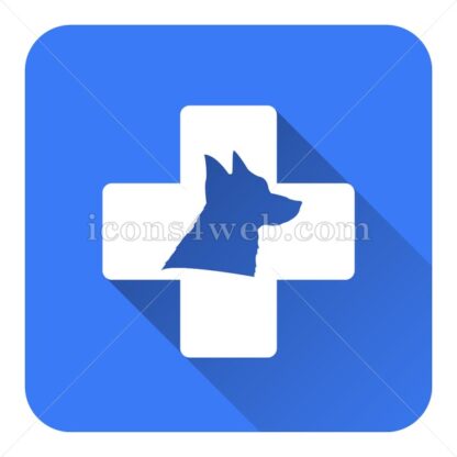Veterinary flat icon with long shadow vector – royalty free icon - Icons for website